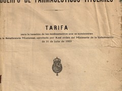 Tarifa Farmacéutica para la Beneficencia Municipal